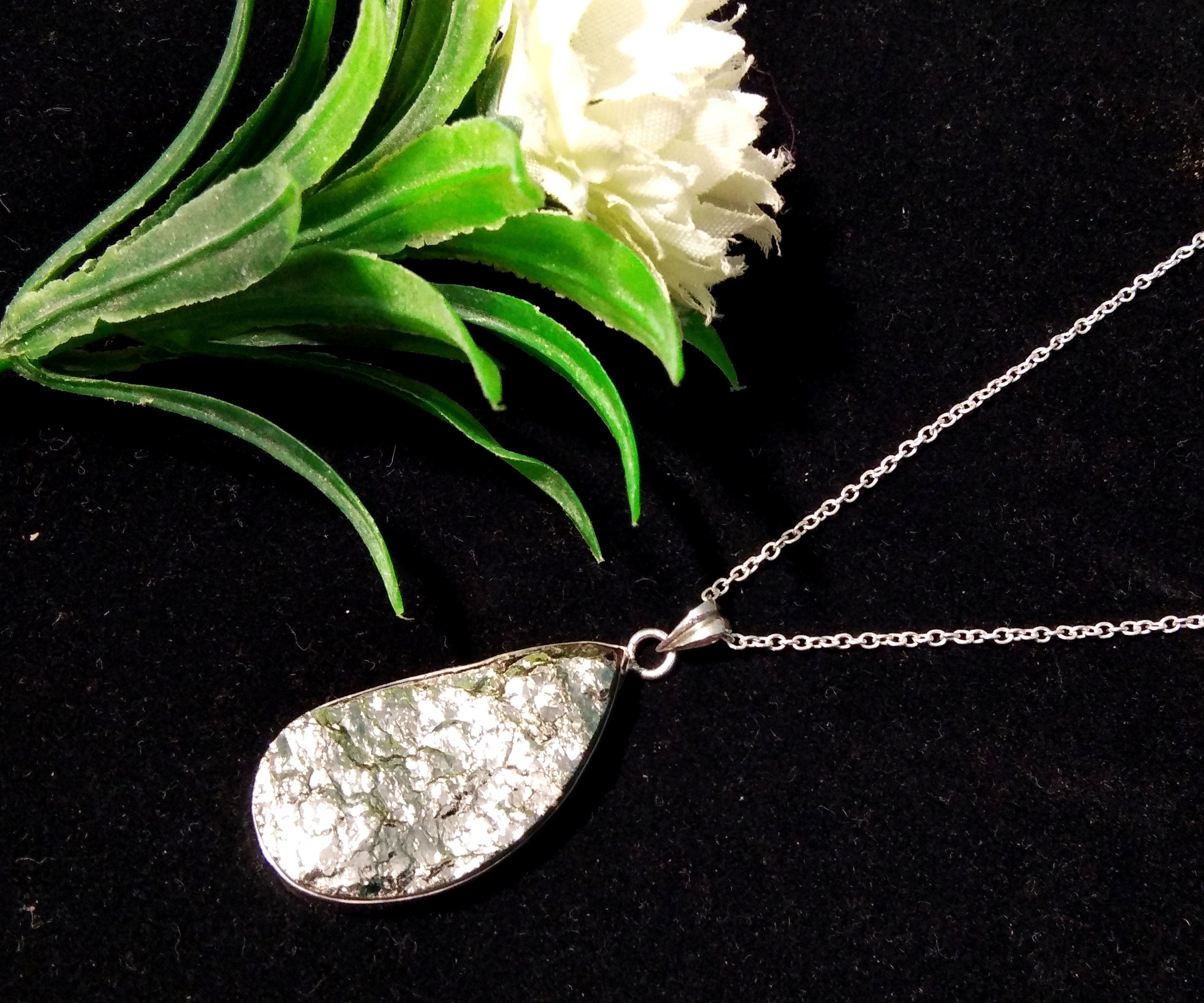 Top Quality Golden Pyrite Druzy Stone Pendant Chain Necklace, 925 Starling Silver Pendant Jewelry, Fancy Shape Handmade Jewelry Wedding Gift